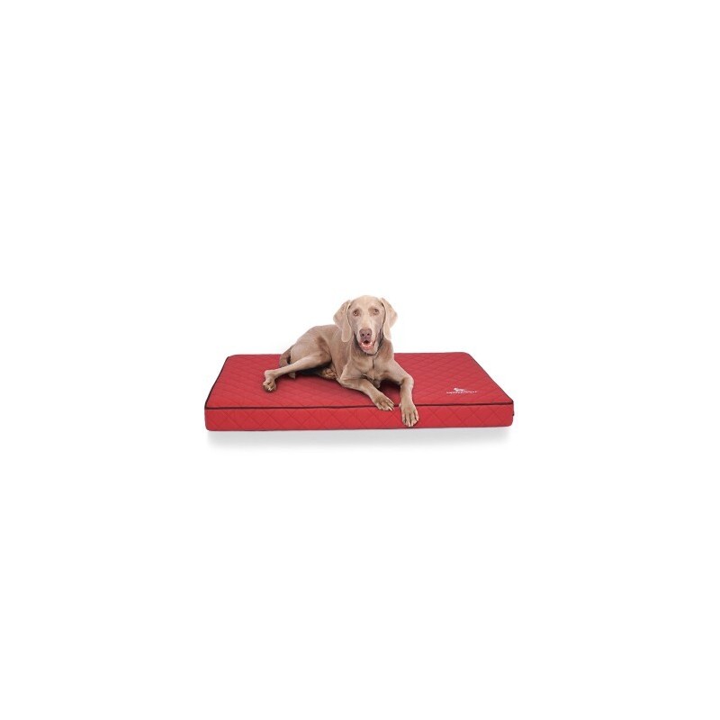 Knuffelwuff Orthopädische Hundematte Juna aus laser-gestepptem Kunstleder rot XXXL