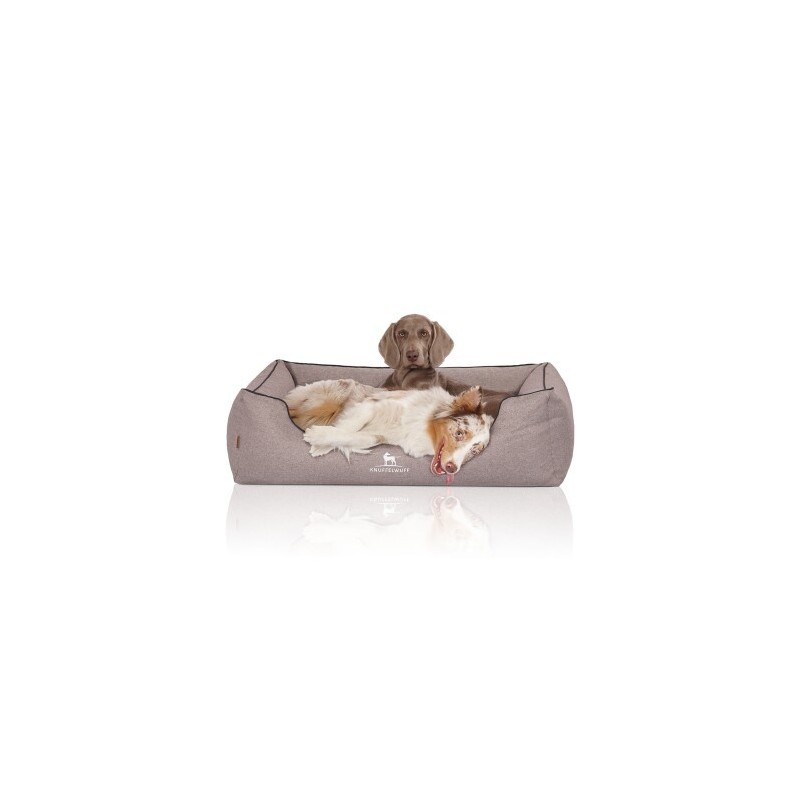 Knuffelwuff Orthopädisches Hundebett Wippo aus Velours mit Handwebcharakter grau XL