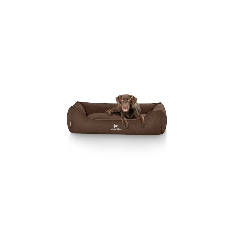 Knuffelwuff Hundebett Crispino aus Velours mit Handwebcharakter braun XXXL