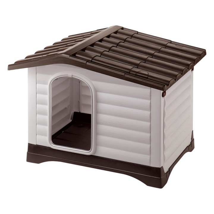 Ferplast Kunststoffhundehütte Dogvilla - Größe 110: B 111 x T 84 x H 79 cm