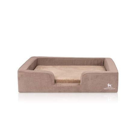 Knuffelwuff orthopädisches Hundebett mit Wendekissen aus Velours Bellamy braun XXL