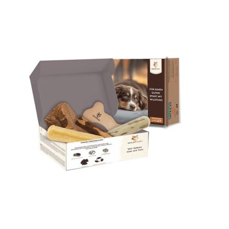 Wildfang ® Kauwurzel / Kauspielzeug Paket Hundebox - Kauspaß L