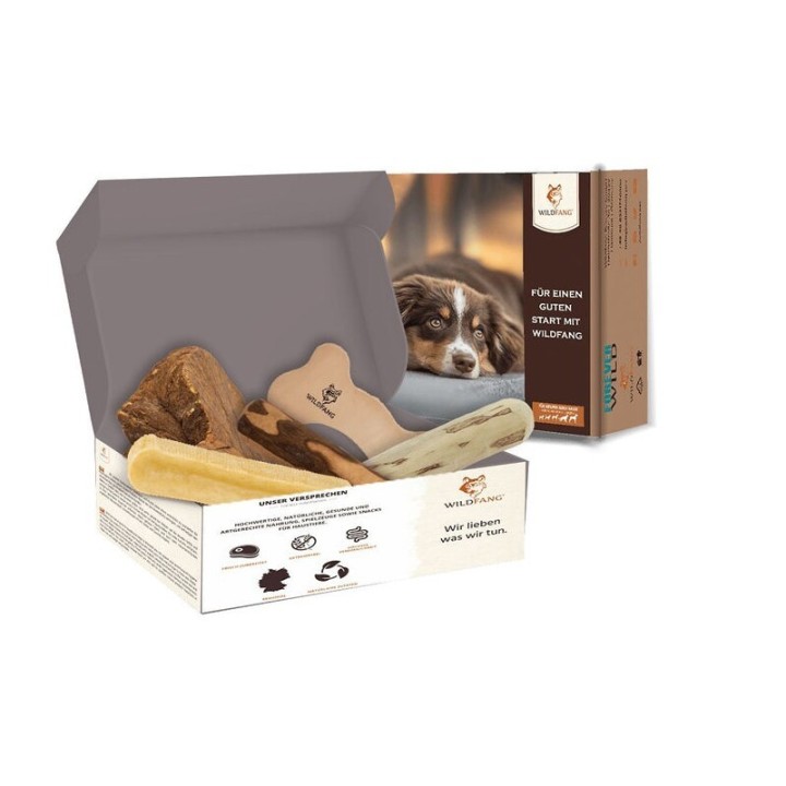 Wildfang ® Kauwurzel / Kauspielzeug Paket Hundebox - Kauspaß L
