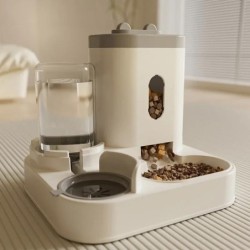 Automatischer Futter- und Trinkwasserspender für Haustiere graue