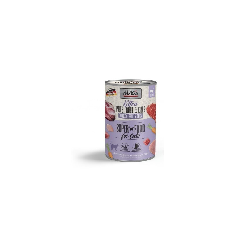 MAC's Nassfutter Kitten Pute, Rind und Ente 6x400 g