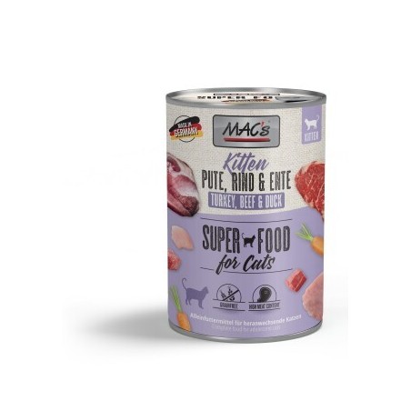 MAC's Nassfutter Kitten Pute, Rind und Ente 6x400 g