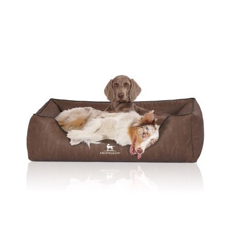 Knuffelwuff Orthopädisches Hundebett Rockland aus Kunstleder braun XL
