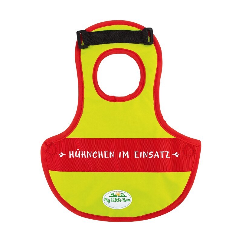 My little Farm - Federschutzweste für Hühner (mit Aufdruck "Hühnchen im Einsatz")