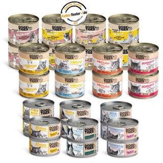 Dogs'n Tiger Adult Nassfutter Katze, Mixpaket Rundum lecker! 28 teilig