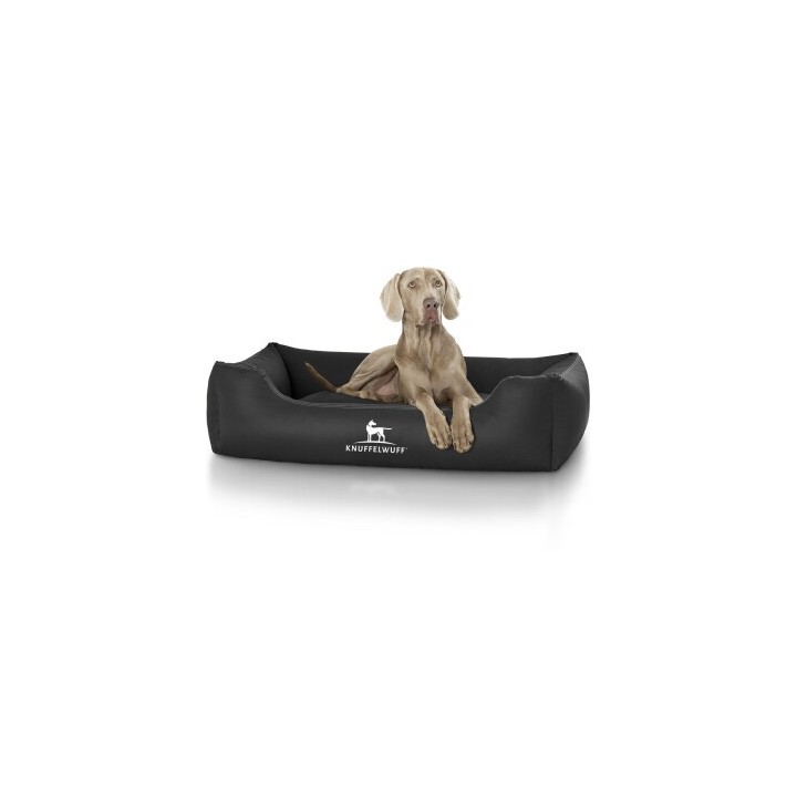 Knuffelwuff Kunstleder Hundebett Sidney schwarz XL