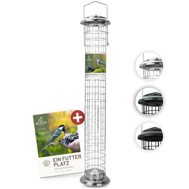 wildtier liebe Meisenknödelhalter 52cm, Silber