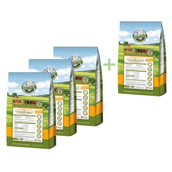 Bellfor Trockenfutter mit Insekten - Naturfarm-Schmaus - 4 x 2,5 kg