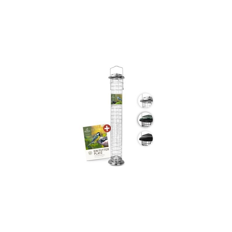 wildtier liebe Meisenknödelhalter 52cm, Silber