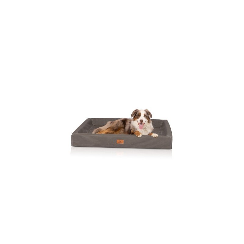 Knuffelwuff orthopädisches Hundebett Austin aus Kunstleder braun/ grau XXXL