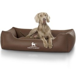 Knuffelwuff Kunstleder Hundebett Sidney braun XXXL