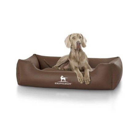 Knuffelwuff Kunstleder Hundebett Sidney braun XXXL