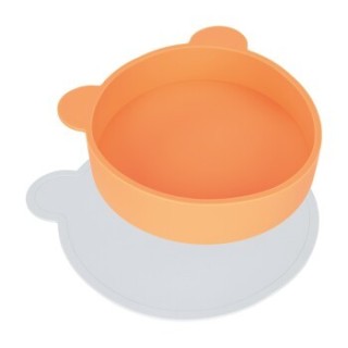 AniOne Pepe & Kitty Set Napf + Unterlage pfirsich