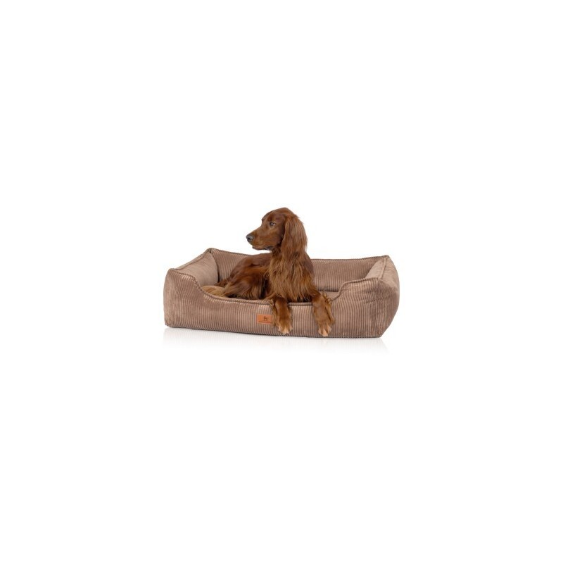 Knuffelwuff orthopädisches Hundebett aus Cord mit Handwebcharakter Nunavut braun M-L