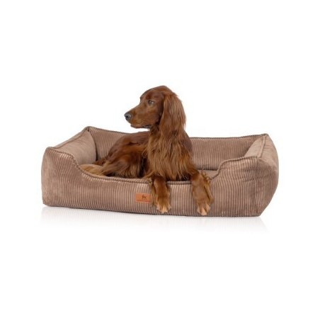 Knuffelwuff orthopädisches Hundebett aus Cord mit Handwebcharakter Nunavut braun M-L