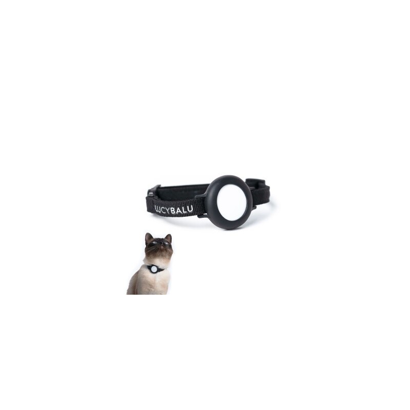 LucyBalu DORI AirTag Katzenhalsband (Nylon) schwarz
