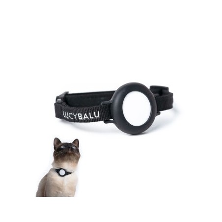 LucyBalu DORI AirTag Katzenhalsband (Nylon) schwarz