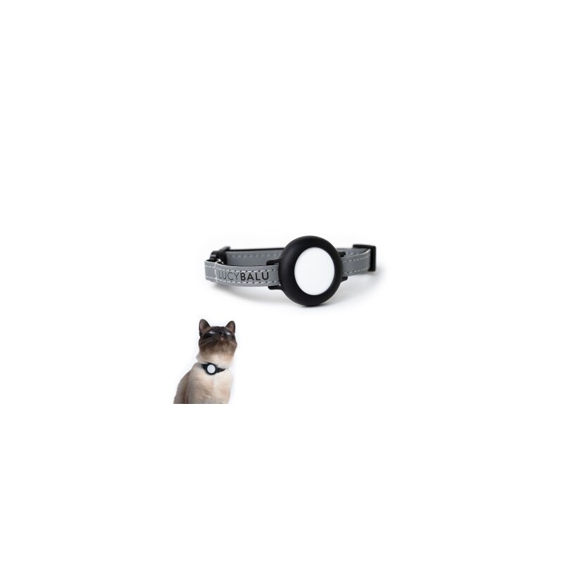 LucyBalu DORI AirTag Katzenhalsband (Nylon) grau
