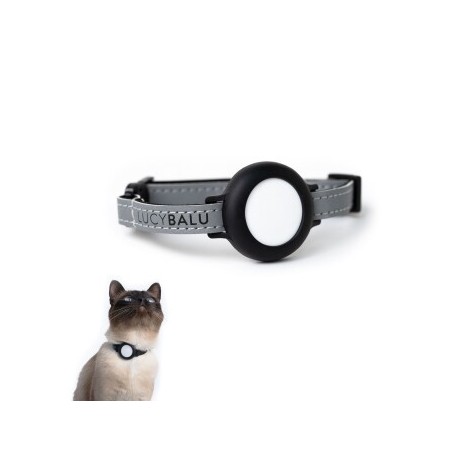 LucyBalu DORI AirTag Katzenhalsband (Nylon) grau