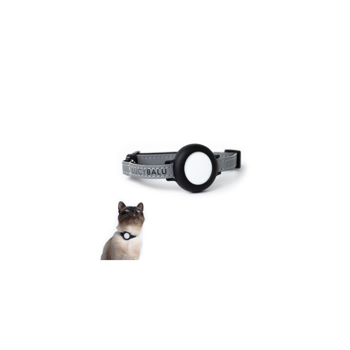 LucyBalu DORI AirTag Katzenhalsband (Nylon) grau
