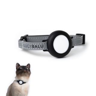 LucyBalu DORI AirTag Katzenhalsband (Nylon) grau