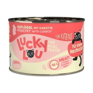 Lucky Lou Nassfutter Katze Kitten Geflügel 12x200 g