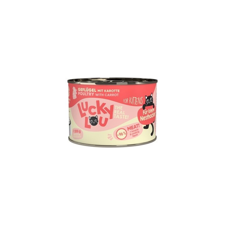 Lucky Lou Nassfutter Katze Kitten Geflügel 12x200 g