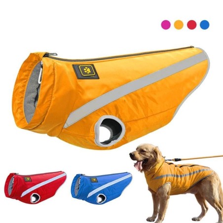 Wasserdichter, warmer Hundemantel, Kleidung, gepolsterte Weste, Haustierjacke, mittelgroß/groß, Winter XL rot
