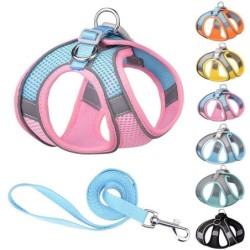 Hundegeschirr-Leine-Set für kleine Hunde, verstellbares Welpen-Katzengeschirr, Weste, französische Bulldogge, Chihuahua, Mops