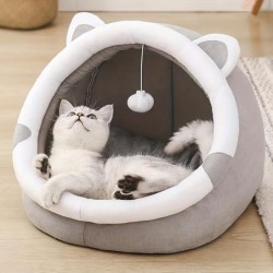 5 Arten süßes Haustier-Katzen-Hunde-Nest, warmes, weiches Schlafbett, Höhle, waschbar, atmungsaktiv, Katzenhaus S