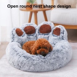 Rundes, ultraweiches, warmes Zwingerbett in Pfotenform, mit PP-Baumwolle gefülltes Bett für kleine Hunde, rutschfest, abnehmb