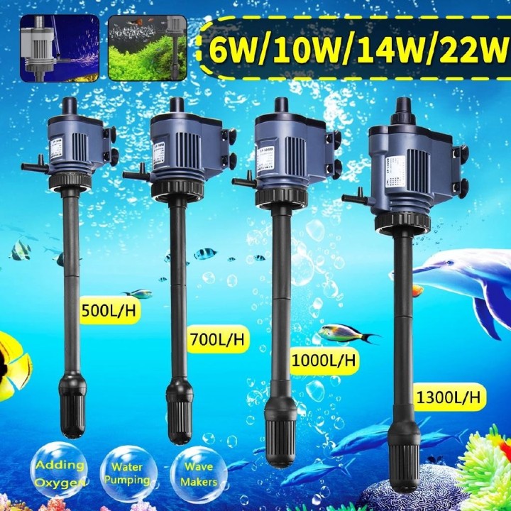 3in1 6-22W Tauchwasserbrunnenpumpe Filter Fischteich Aquarium Wasserwellenpumpe Wasser Zirkulieren Luftsauerstoff Erhöhen 6W