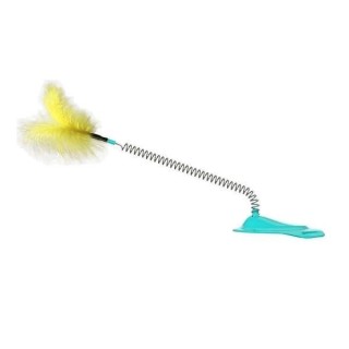 Federn wedelndes Spielzeug für Katze zum Befestigen an einem Schuh blau