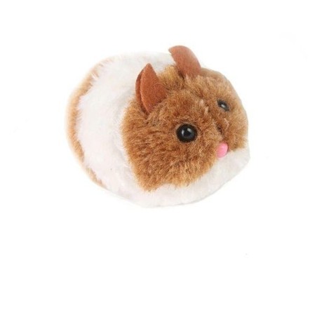 Batterieloses, vibrierendes Katzenspielzeug Hamster braun