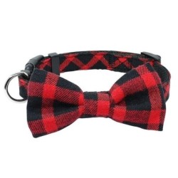 Hundehalsband mit Knotenmuster schottisch rot und schwarz schottische Verkleidung