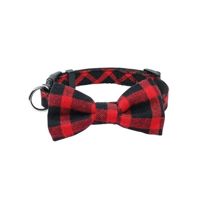 Hundehalsband mit Knotenmuster schottisch rot und schwarz schottische Verkleidung