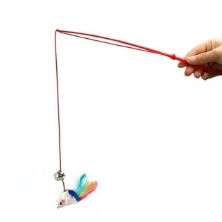 Spielzeug-Angelrute für Katzenseil, Maus und Glocke
