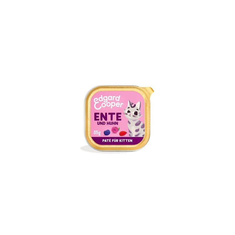 Edgard & Cooper Nassfutter Katze Kitten Paté Ente und Huhn 32x85 g