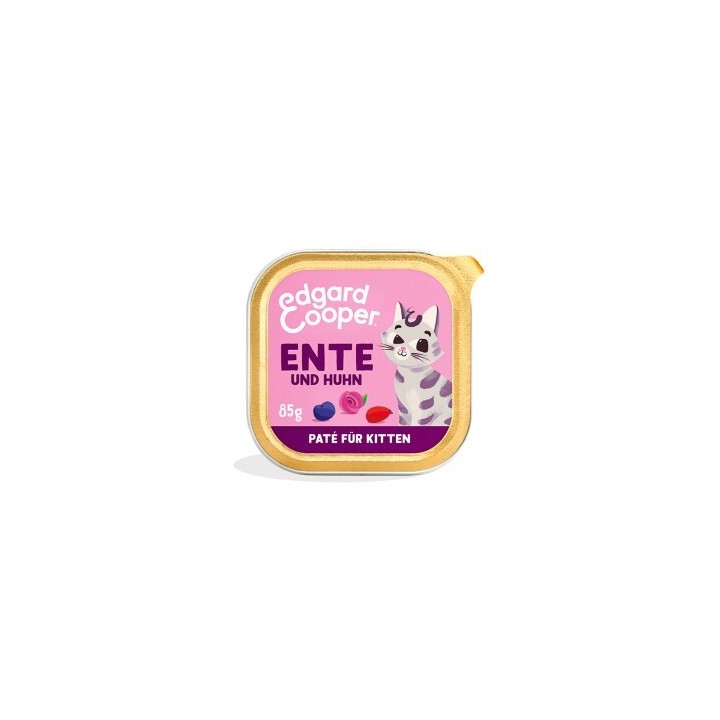 Edgard & Cooper Nassfutter Katze Kitten Paté Ente und Huhn 32x85 g