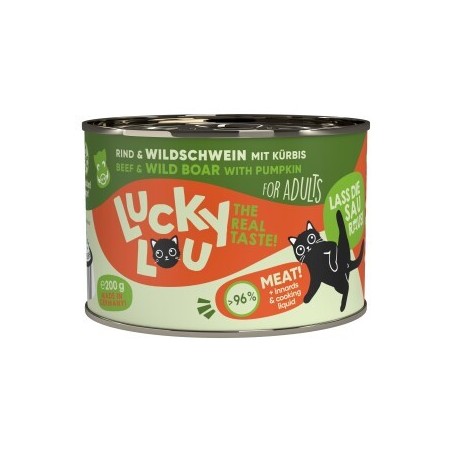 Lucky Lou Nassfutter Katze Adult Rind und Wildschwein 12x200 g
