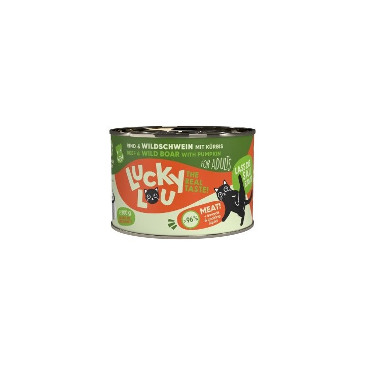 Lucky Lou Nassfutter Katze Adult Rind und Wildschwein 12x200 g