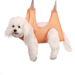 Bequeme Haustier-Fellpflege-Hängematte für stressfreies Baden, Trimmen und Krallenschneiden von Hunden und Katzen XS rot