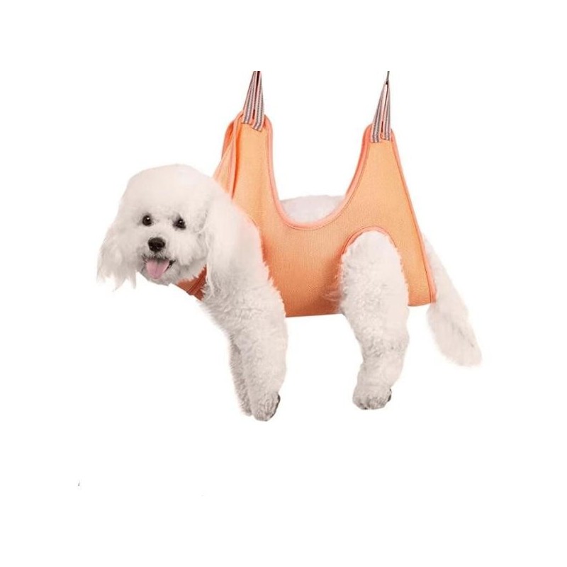 Bequeme Haustier-Fellpflege-Hängematte für stressfreies Baden, Trimmen und Krallenschneiden von Hunden und Katzen XS rot