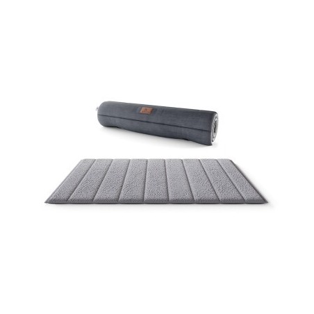 Knuffelwuff tragbare Reisematte Linea Travel aus Velours grau L
