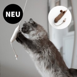 Minty&Marla Spielangel mit Katzenminze Katzenspielzeug beige/ braun/ grau