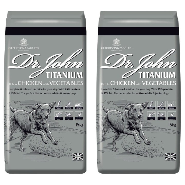 Dr John Reich an Huhn mit Gemüse Titanium 2x15 kg